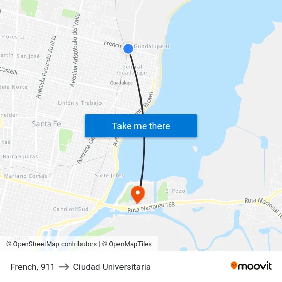 French, 911 to Ciudad Universitaria map