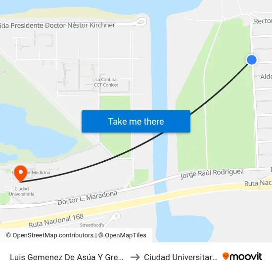 Luis Gemenez De Asúa Y Greca to Ciudad Universitaria map