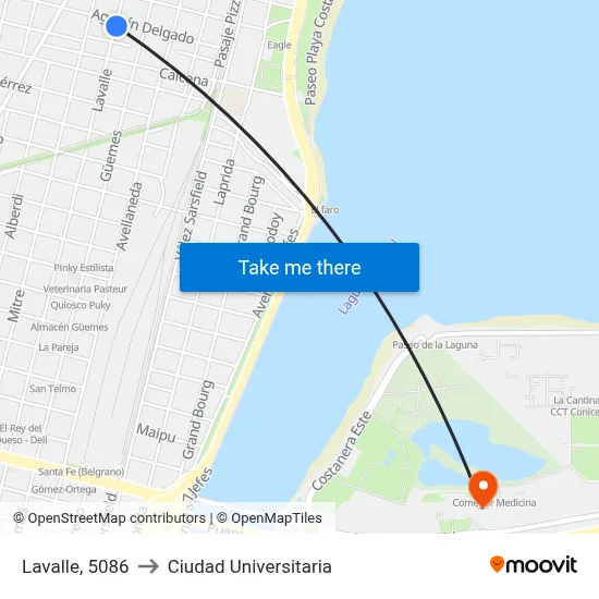 Lavalle, 5086 to Ciudad Universitaria map