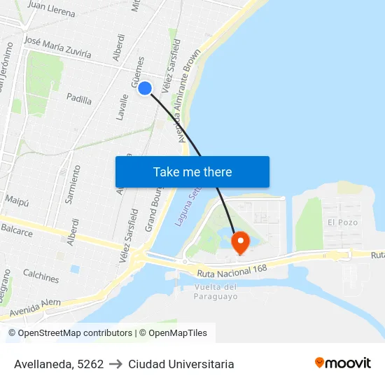 Avellaneda, 5262 to Ciudad Universitaria map