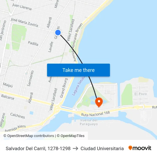 Salvador Del Carril, 1278-1298 to Ciudad Universitaria map
