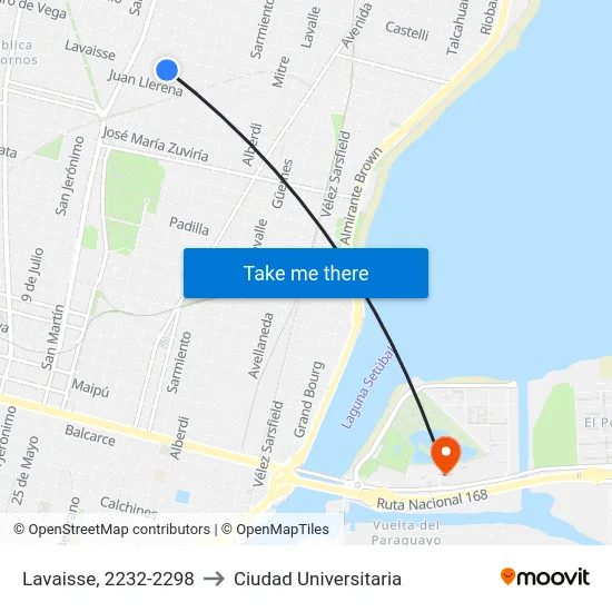 Lavaisse, 2232-2298 to Ciudad Universitaria map