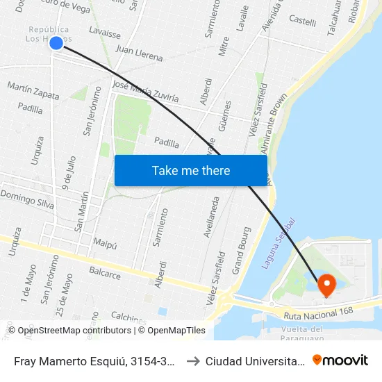 Fray Mamerto Esquiú, 3154-3198 to Ciudad Universitaria map