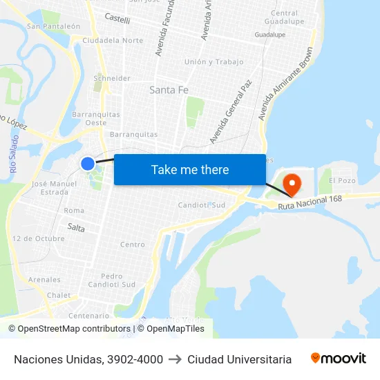 Naciones Unidas, 3902-4000 to Ciudad Universitaria map