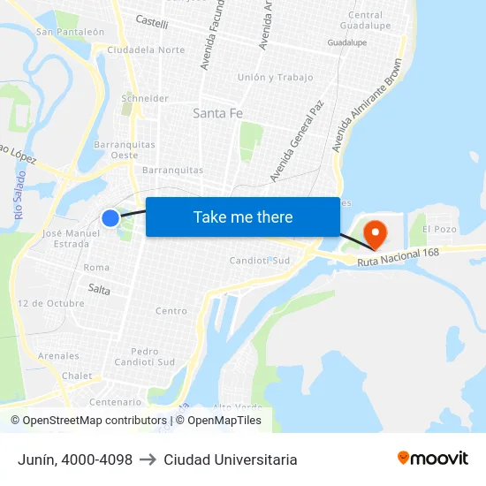 Junín, 4000-4098 to Ciudad Universitaria map