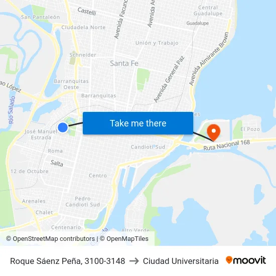 Roque Sáenz Peña, 3100-3148 to Ciudad Universitaria map