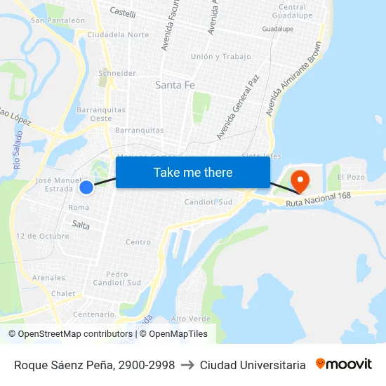 Roque Sáenz Peña, 2900-2998 to Ciudad Universitaria map