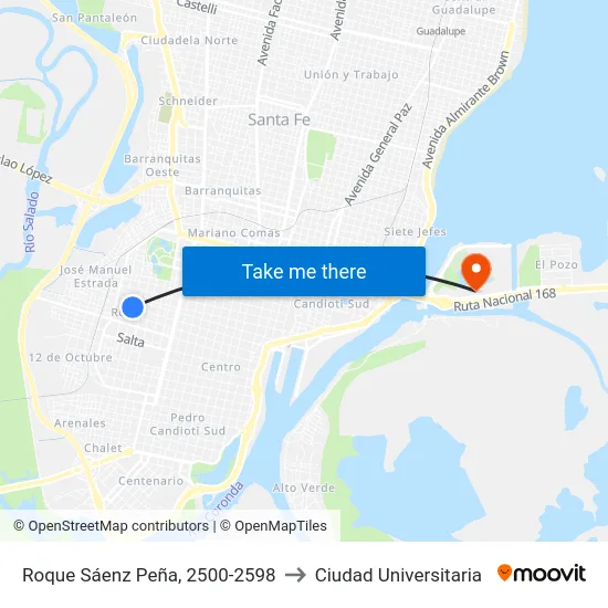 Roque Sáenz Peña, 2500-2598 to Ciudad Universitaria map