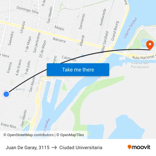 Juan De Garay, 3115 to Ciudad Universitaria map