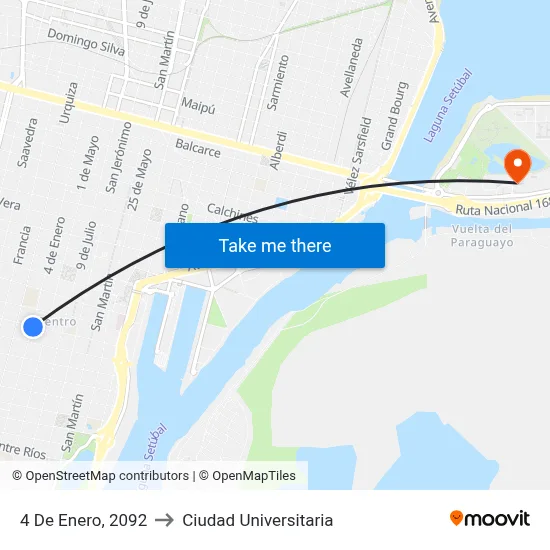 4 De Enero, 2092 to Ciudad Universitaria map