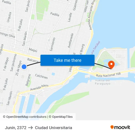 Junín, 2372 to Ciudad Universitaria map