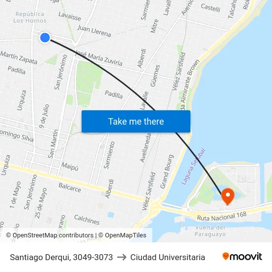 Santiago Derqui, 3049-3073 to Ciudad Universitaria map