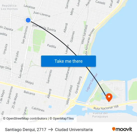 Santiago Derqui, 2717 to Ciudad Universitaria map