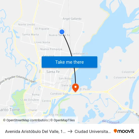 Avenida Aristóbulo Del Valle, 110 to Ciudad Universitaria map