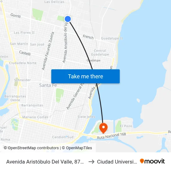 Avenida Aristóbulo Del Valle, 8701-8903 to Ciudad Universitaria map