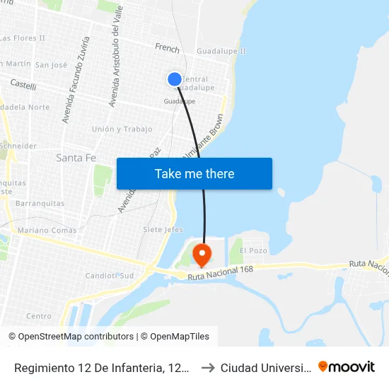 Regimiento 12 De Infanteria, 1234-1298 to Ciudad Universitaria map