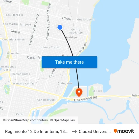 Regimiento 12 De Infanteria, 1860-1898 to Ciudad Universitaria map