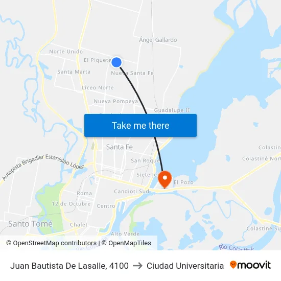 Juan Bautista De Lasalle, 4100 to Ciudad Universitaria map