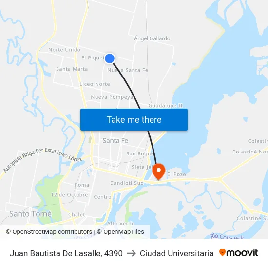 Juan Bautista De Lasalle, 4390 to Ciudad Universitaria map