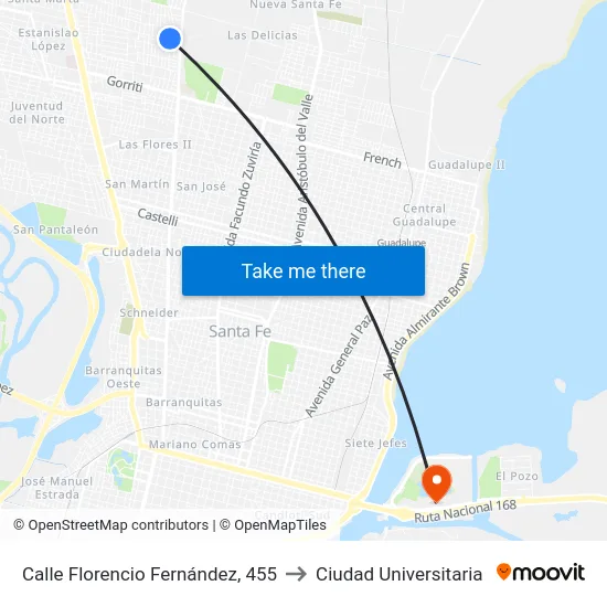 Calle Florencio Fernández, 455 to Ciudad Universitaria map