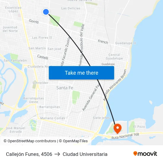 Callejón Funes, 4506 to Ciudad Universitaria map