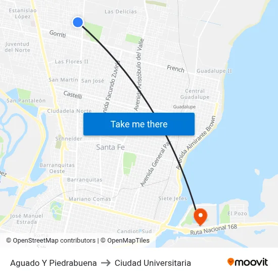 Aguado Y Piedrabuena to Ciudad Universitaria map