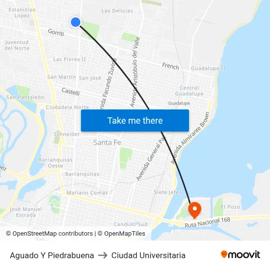 Aguado Y Piedrabuena to Ciudad Universitaria map
