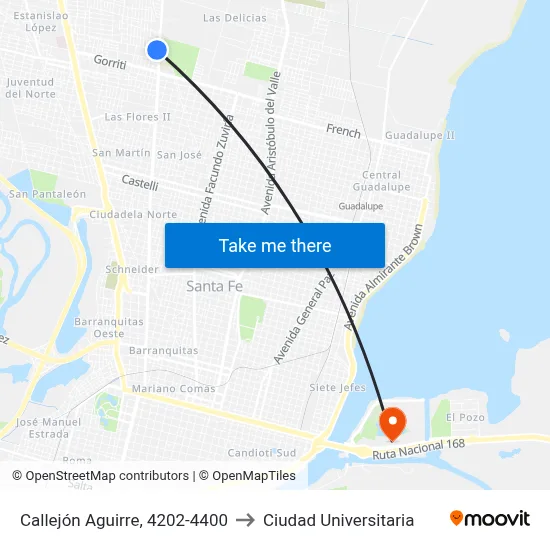 Callejón Aguirre, 4202-4400 to Ciudad Universitaria map