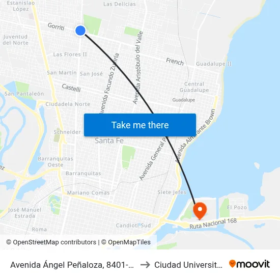 Avenida Ángel Peñaloza, 8401-8429 to Ciudad Universitaria map