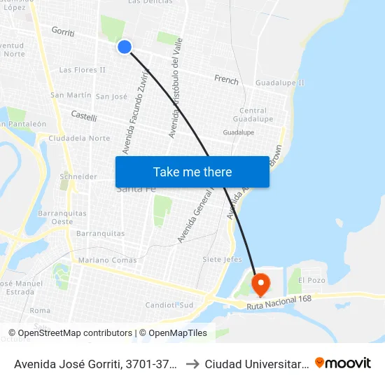 Avenida José Gorriti, 3701-3765 to Ciudad Universitaria map
