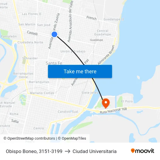 Obispo Boneo, 3151-3199 to Ciudad Universitaria map