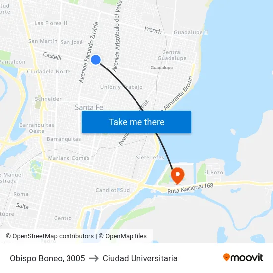 Obispo Boneo, 3005 to Ciudad Universitaria map