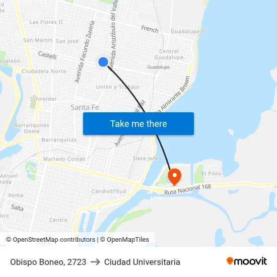 Obispo Boneo, 2723 to Ciudad Universitaria map