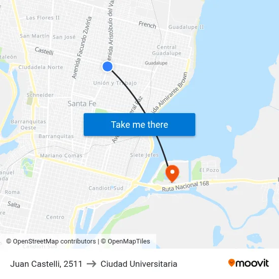 Juan Castelli, 2511 to Ciudad Universitaria map