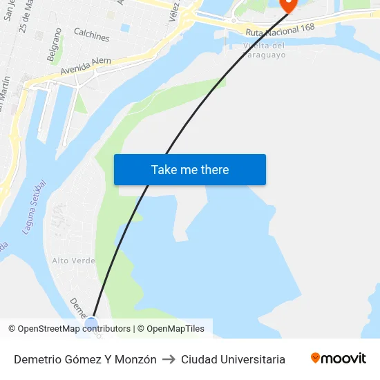Demetrio Gómez Y Monzón to Ciudad Universitaria map