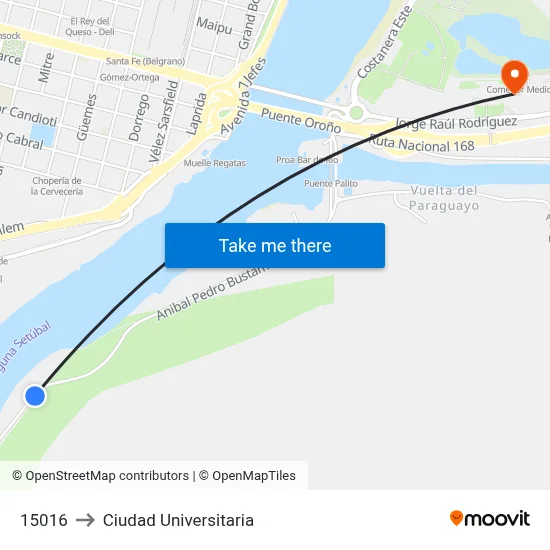 15016 to Ciudad Universitaria map
