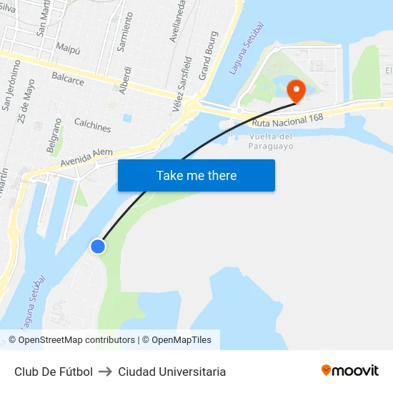 Club De Fútbol to Ciudad Universitaria map