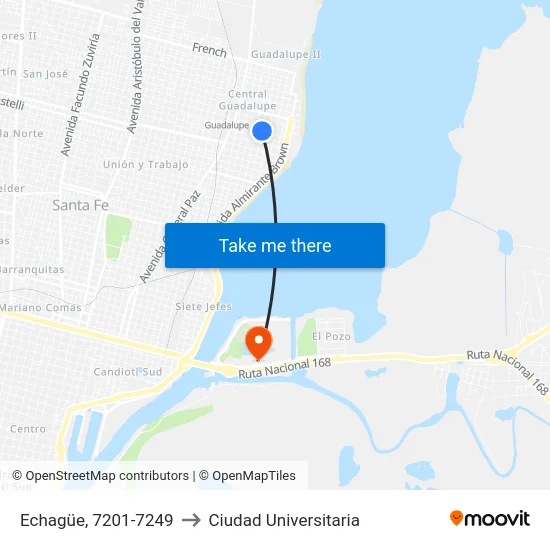 Echagüe, 7201-7249 to Ciudad Universitaria map