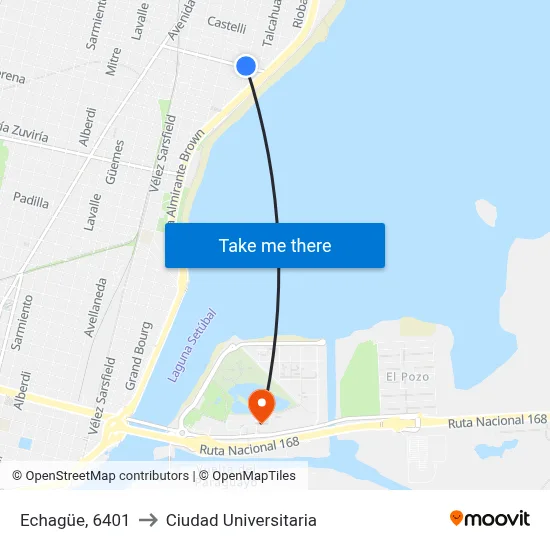 Echagüe, 6401 to Ciudad Universitaria map
