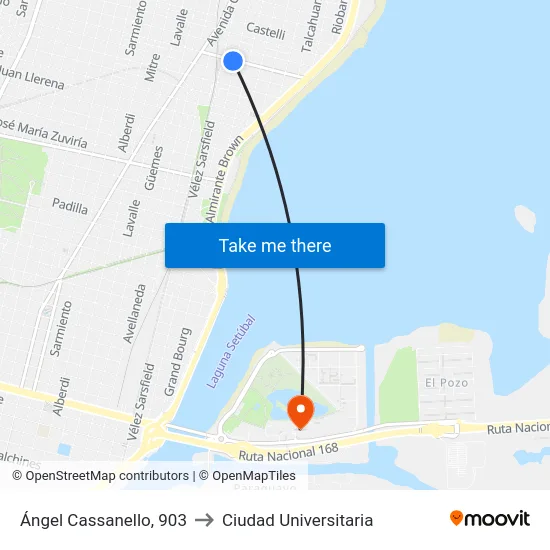 Ángel Cassanello, 903 to Ciudad Universitaria map