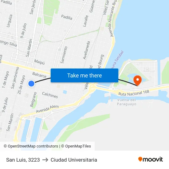 San Luis, 3223 to Ciudad Universitaria map