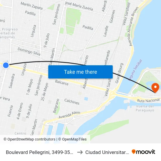 Boulevard Pellegrini, 3499-3567 to Ciudad Universitaria map