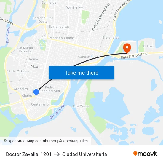 Doctor Zavalla, 1201 to Ciudad Universitaria map