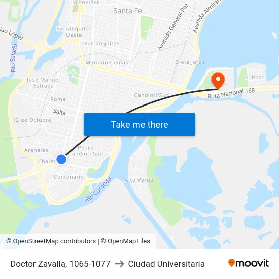 Doctor Zavalla, 1065-1077 to Ciudad Universitaria map