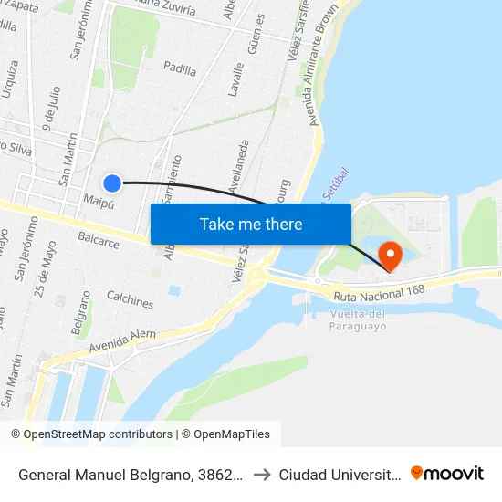 General Manuel Belgrano, 3862-3898 to Ciudad Universitaria map