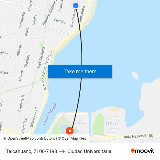 Talcahuano, 7100-7198 to Ciudad Universitaria map