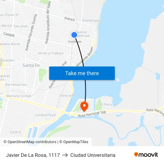 Javier De La Rosa, 1117 to Ciudad Universitaria map