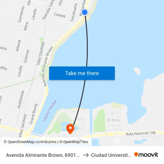 Avenida Almirante Brown, 6901-6999 to Ciudad Universitaria map