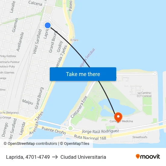 Laprida, 4701-4749 to Ciudad Universitaria map