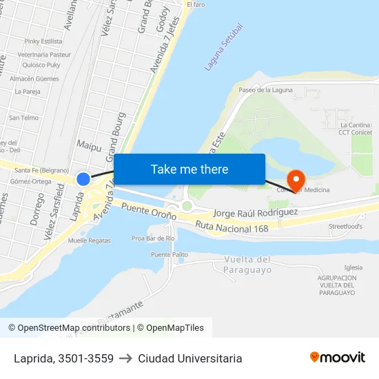 Laprida, 3501-3559 to Ciudad Universitaria map